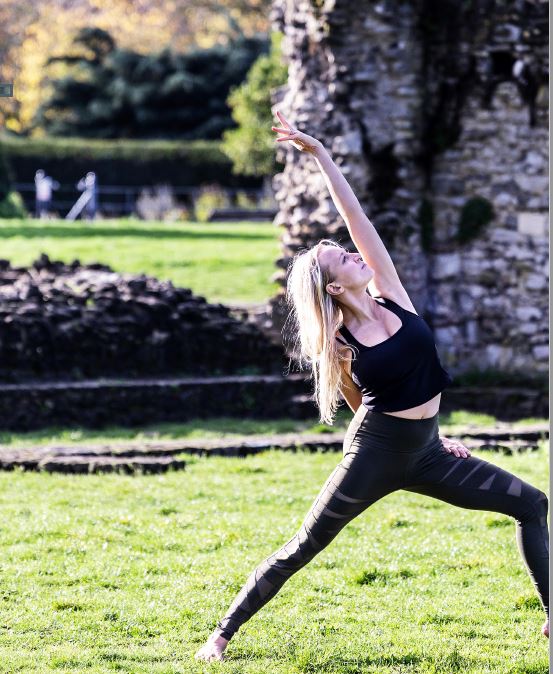 Yoga in front of Lesnes Abbey Ruins