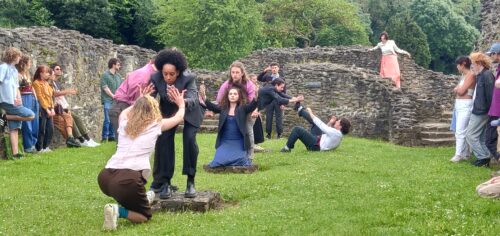 Theatre students from Rose Bruford performing in Lesnes Abbey